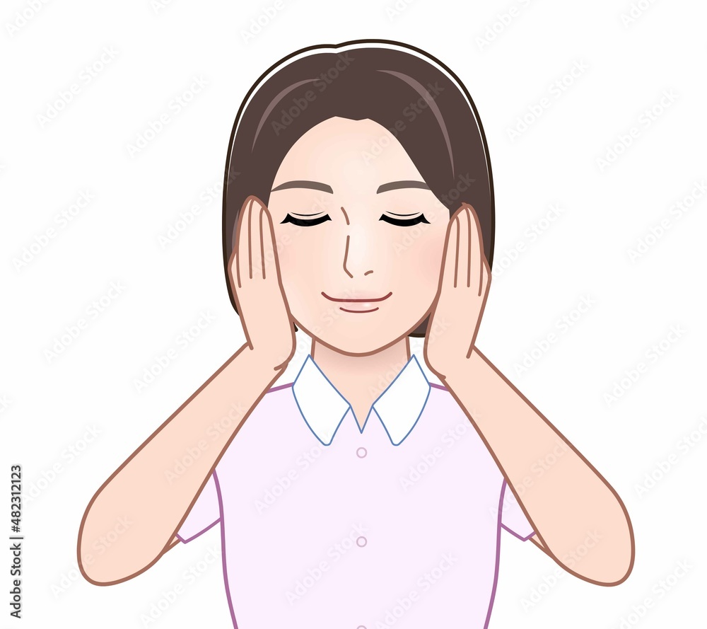 耳をふさいでいる人