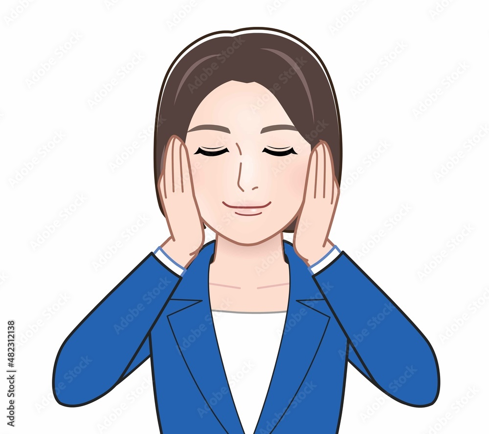 耳をふさいでいる人