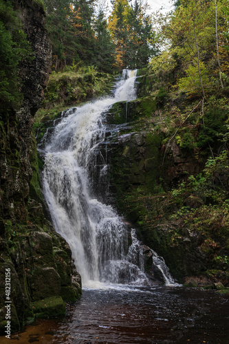 Kamienczyk Waterfall - the highest waterfall in the Polish Sudetenland near the town of Szklarska Poreba.