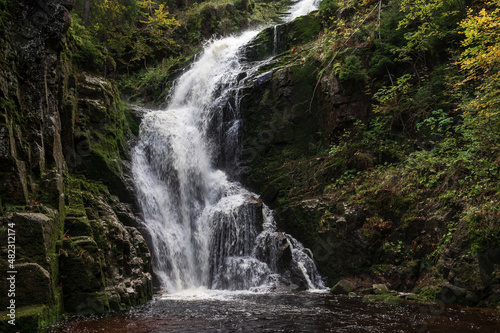 Kamienczyk Waterfall - the highest waterfall in the Polish Sudetenland near the town of Szklarska Poreba.