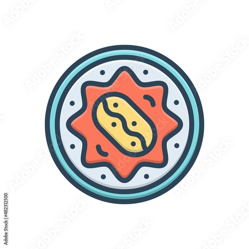 Color illustration icon for stuffed