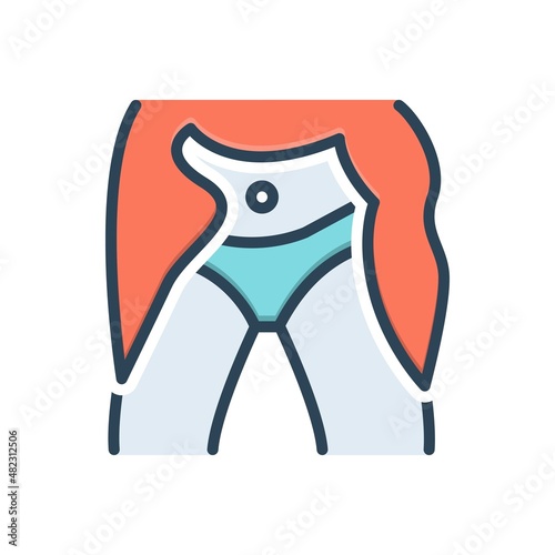 Color illustration icon for upskirt