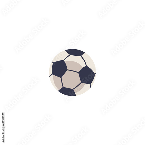 Soccer ball with black pentagons  white color hexagons in vector illustration