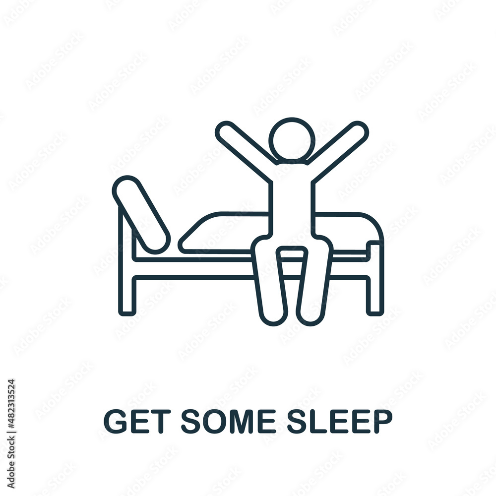 Get Some Sleep icon. Line element from home rest collection. Linear Get Some Sleep icon sign for web design, infographics and more. Get Some Sleep icon. Line element from home rest collection. Linear Get Some Sleep icon sign for web design, infographics and more.