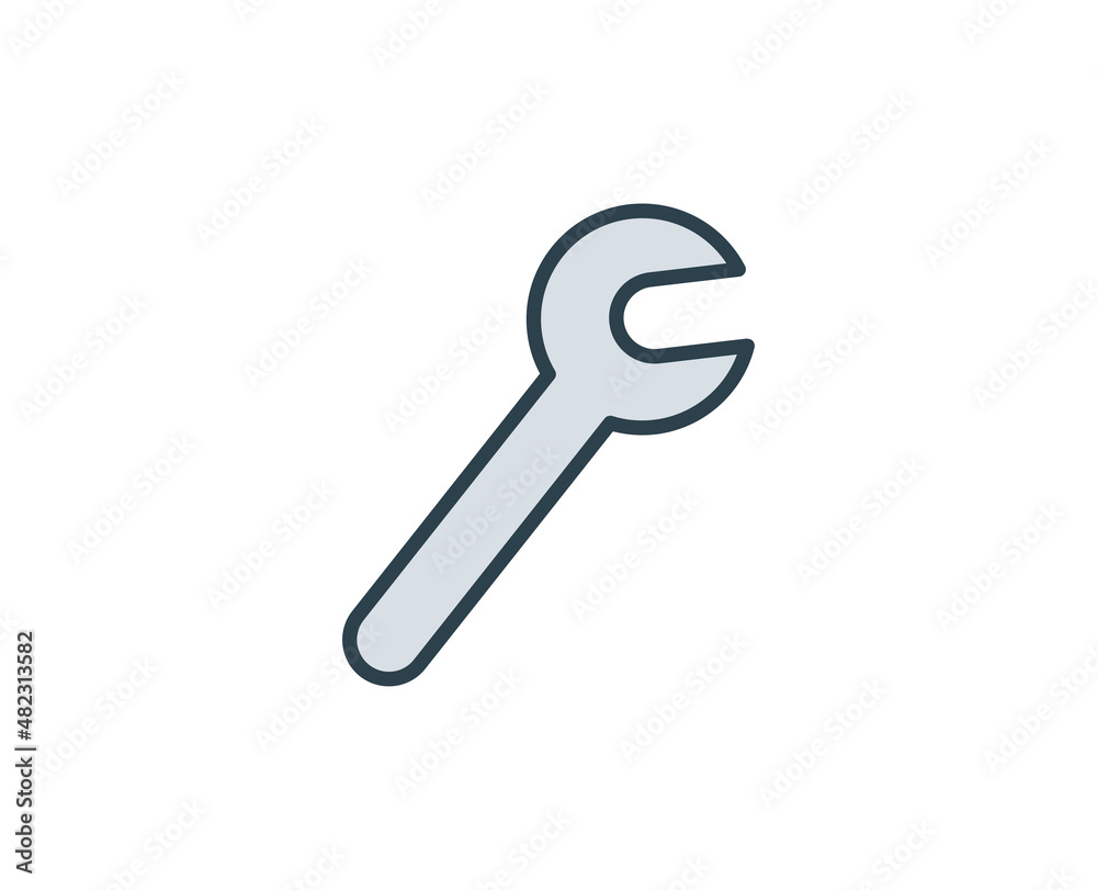 Wrench flat icon. Single high quality outline symbol for web design or mobile app.  House thin line signs for design logo, visit card, etc. Outline pictogram EPS10