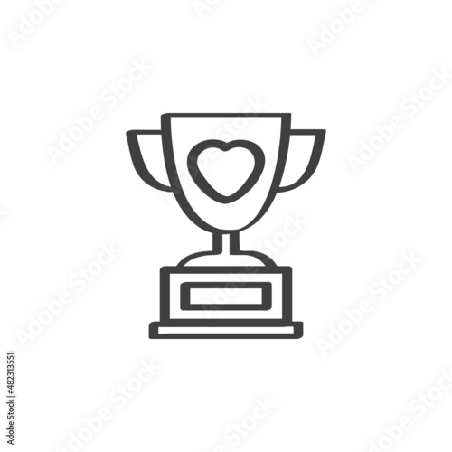 Trophy cup line icon