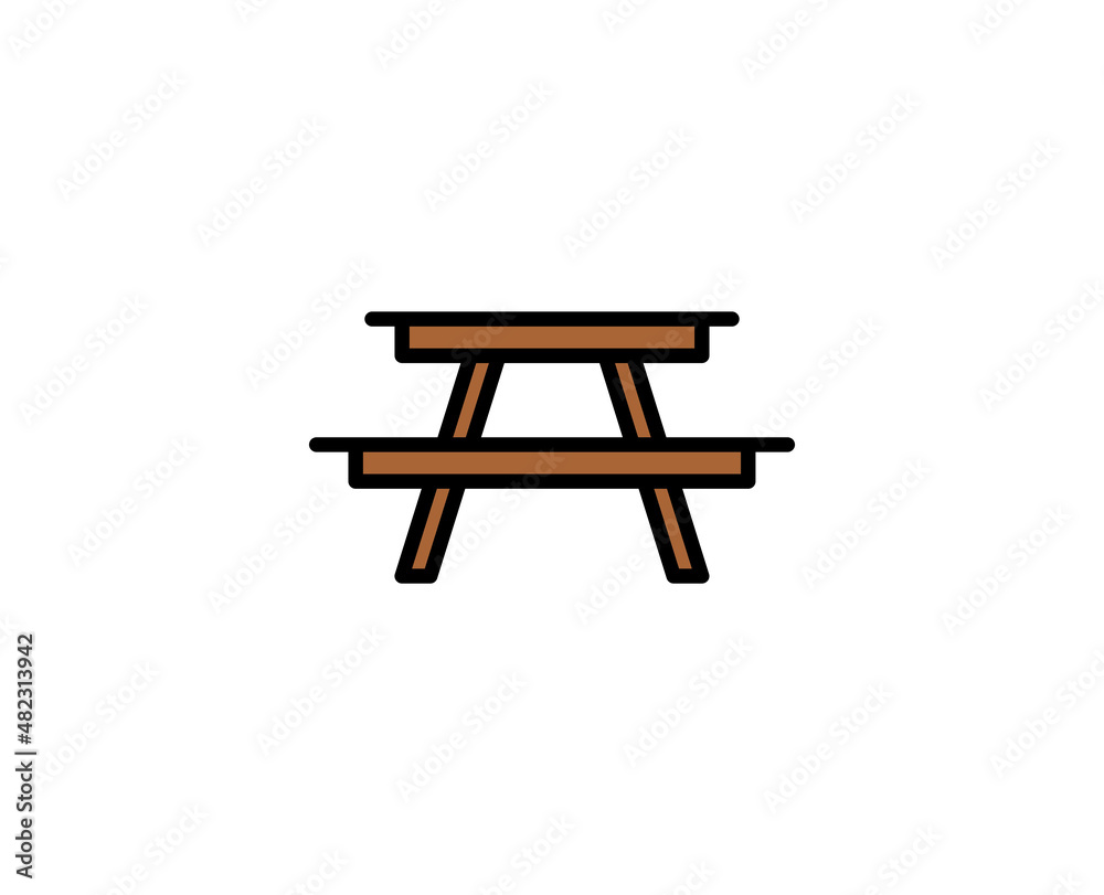 Table line icon. Vector symbol in trendy flat style on white background. Travel sing for design. Table line icon. Vector symbol in trendy flat style on white background. Travel sing for design.
