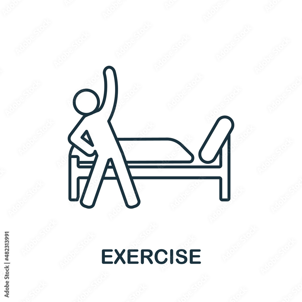 Exercise icon. Line element from home rest collection. Linear Exercise icon sign for web design, infographics and more. Exercise icon. Line element from home rest collection. Linear Exercise icon sign for web design, infographics and more.