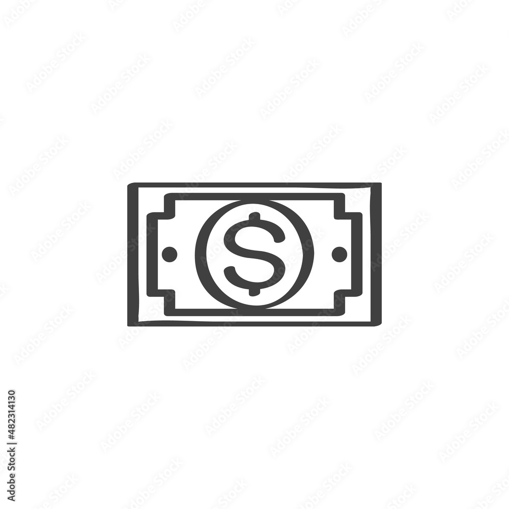 Dollar bill line icon Dollar bill line icon