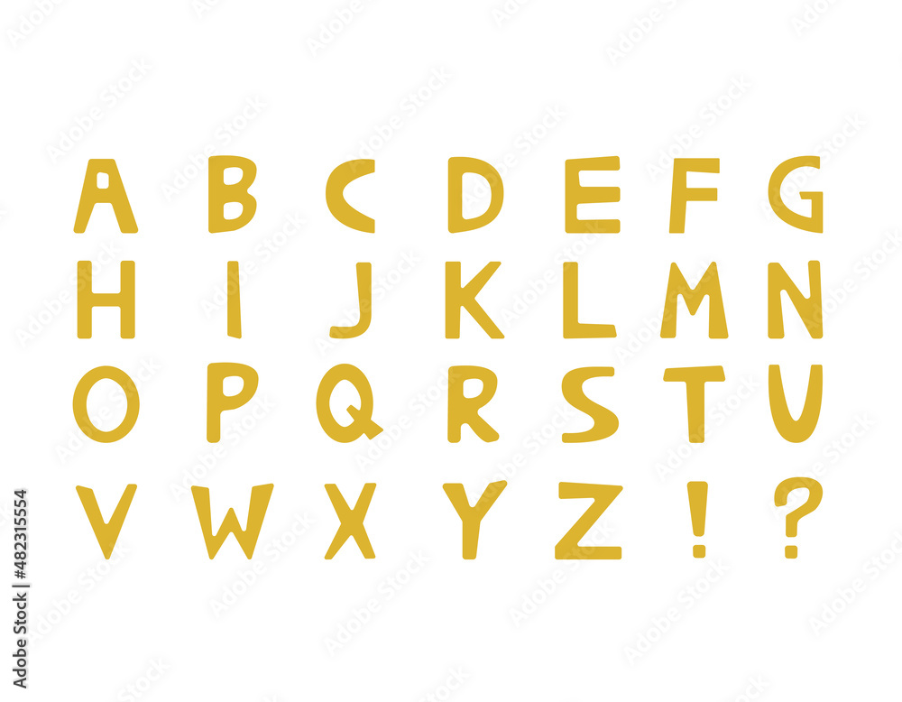 手書き風のアルファベット ベクターイラスト 大文字 手書き風のアルファベット ベクターイラスト 大文字
