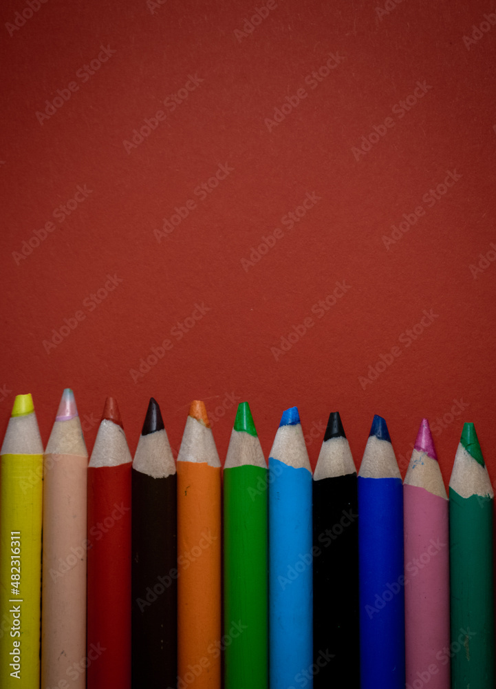 pencils on a white background pencils on a white background