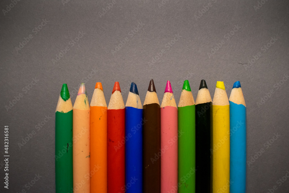 pencils on a white background pencils on a white background