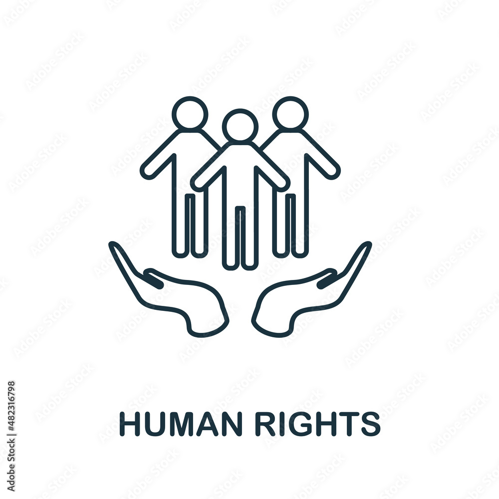 Human Rights icon. Line element from human rights collection. Linear Human Rights icon sign for web design, infographics and more. Human Rights icon. Line element from human rights collection. Linear Human Rights icon sign for web design, infographics and more.