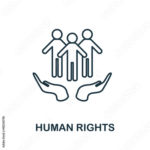 Human Rights icon. Line element from human rights collection. Linear Human Rights icon sign for web design  infographics and more.