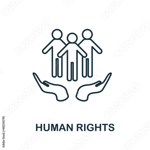 Human Rights icon. Line element from human rights collection. Linear Human Rights icon sign for web design, infographics and more.