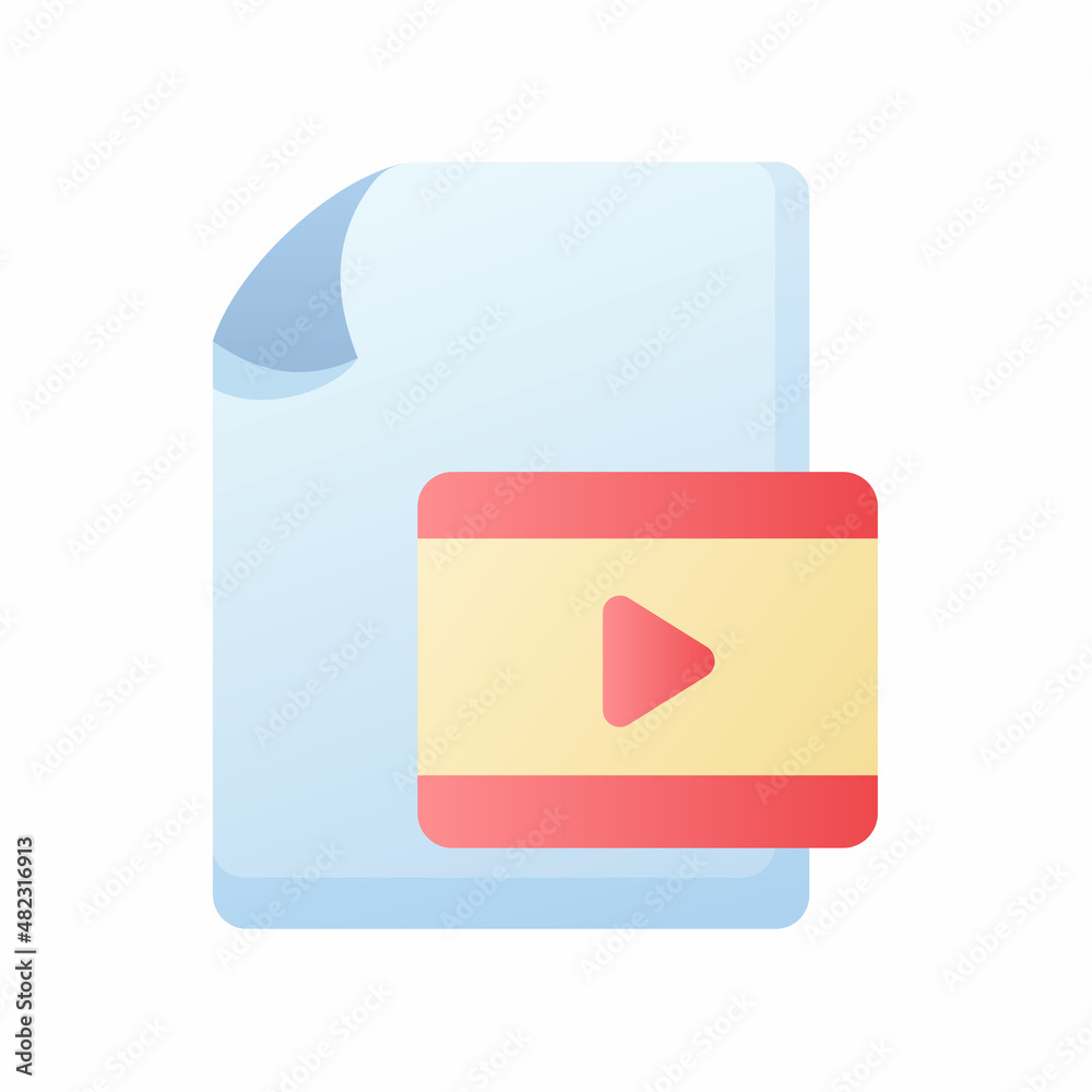 video document file paper page single isolated icon with smooth style video document file paper page single isolated icon with smooth style