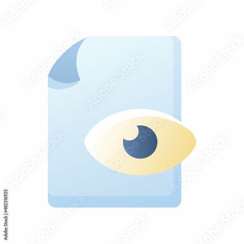preview document file paper page view eye single isolated icon with smooth style