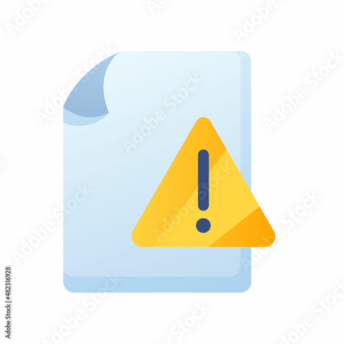 error document file paper page warning exclamation single isolated icon with smooth style