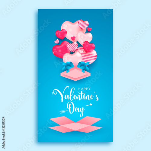 realistic 3d valentine's day social media story