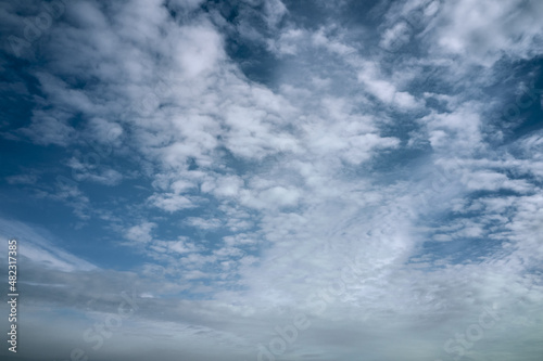 blue cloudy sky on a sunny day background screensaver backdrop