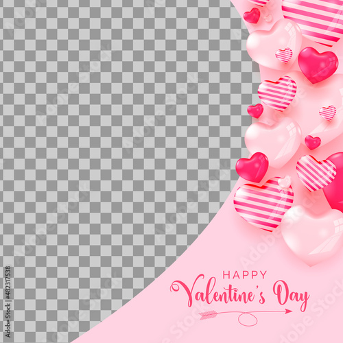 realistic 3d valentine's day social media post