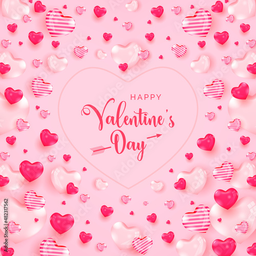 realistic 3d valentine's day social media post