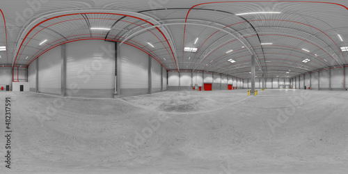empty warehouse 360° vr enviroment photo
