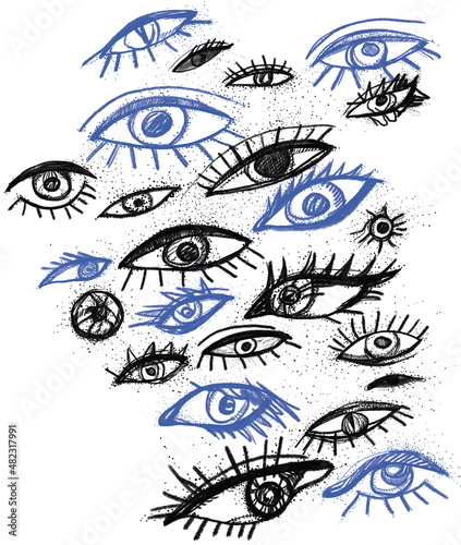 Abstract graphic drawing of the eyes