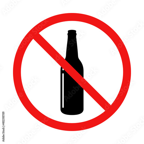 Vector No Beer Bottle Sign