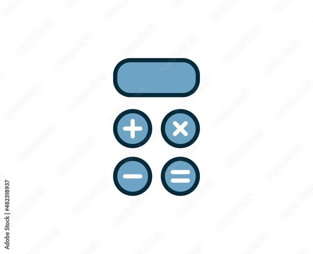 Calculator line icon. High quality outline symbol for web design or mobile app. Thin line sign for design logo. Color outline pictogram on white background Calculator line icon. High quality outline symbol for web design or mobile app. Thin line sign for design logo. Color outline pictogram on white background