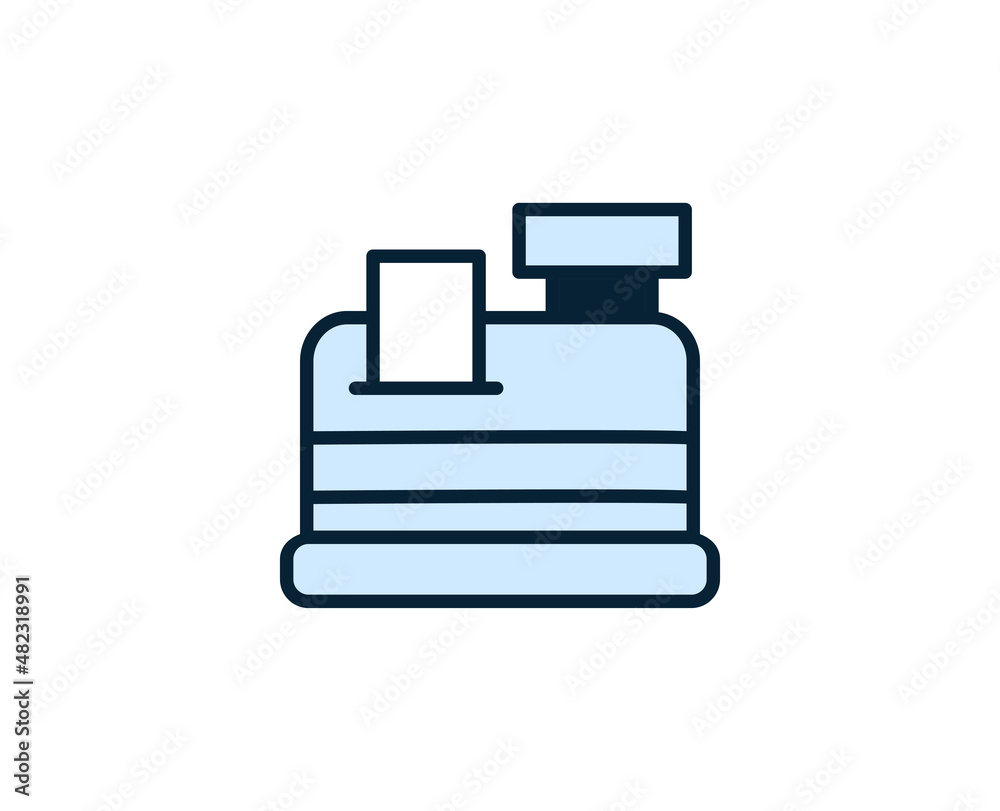 Cash register line icon. Vector symbol in trendy flat style on white background. Commerce sing for design. Cash register line icon. Vector symbol in trendy flat style on white background. Commerce sing for design.