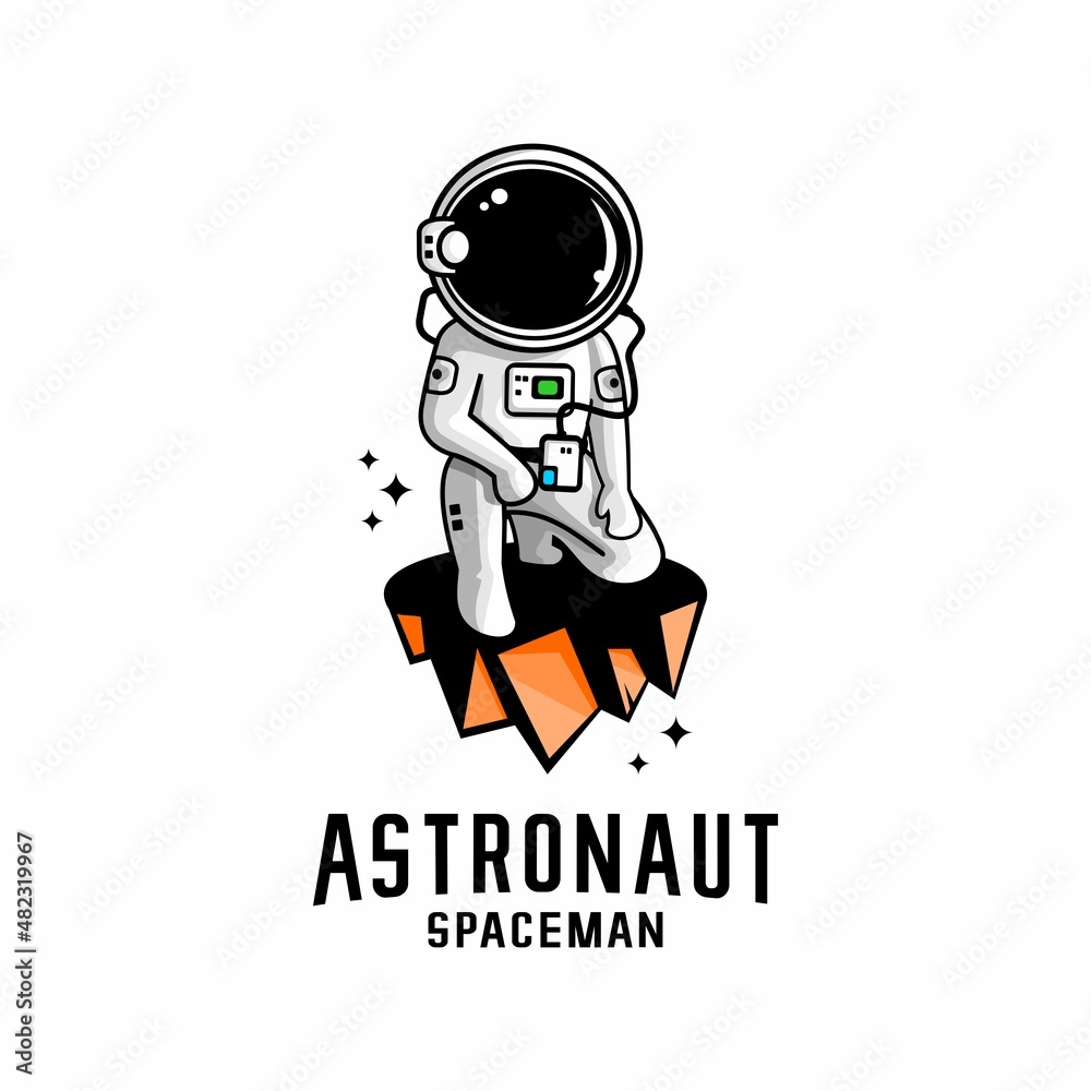 cartoon astronaut illustration vector, spaceman vector
