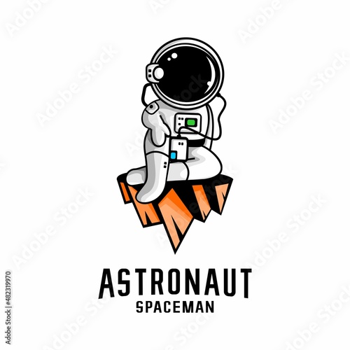 cartoon astronaut illustration vector, spaceman vector