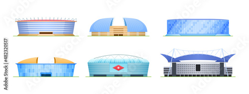 Set of sports stadium for football, Olympic Games, sports arena.