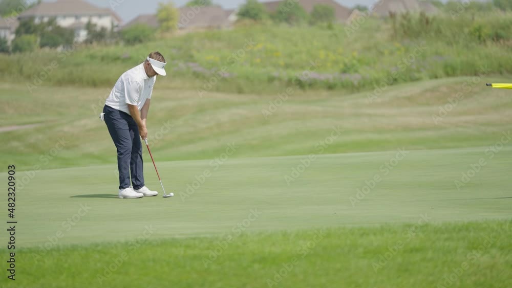 Golfer Putting on the Green at a Golf Course Golfer Putting on the Green at a Golf Course