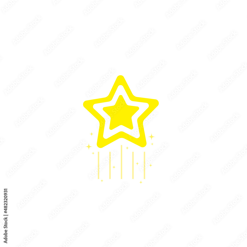 Obraz premium star, starry night, falling star, fireworks, twinkle, glow, glitter star, star over christmas, star decoration vector illustration