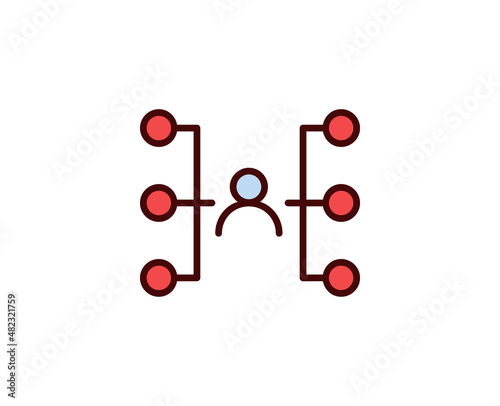 Hierarchy line icon. Vector symbol in trendy flat style on white background. Office sing for design.