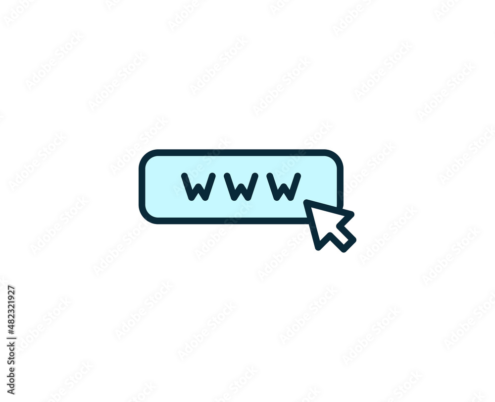 WWW premium line icon. Simple high quality pictogram. Modern outline style icons. Stroke vector illustration on a white background. 