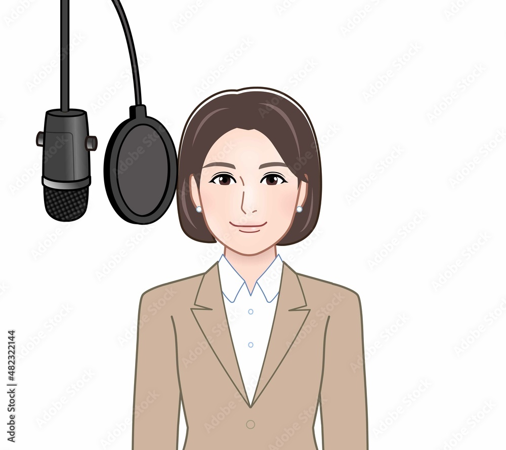 ナレーションを撮る女性 ナレーションを撮る女性