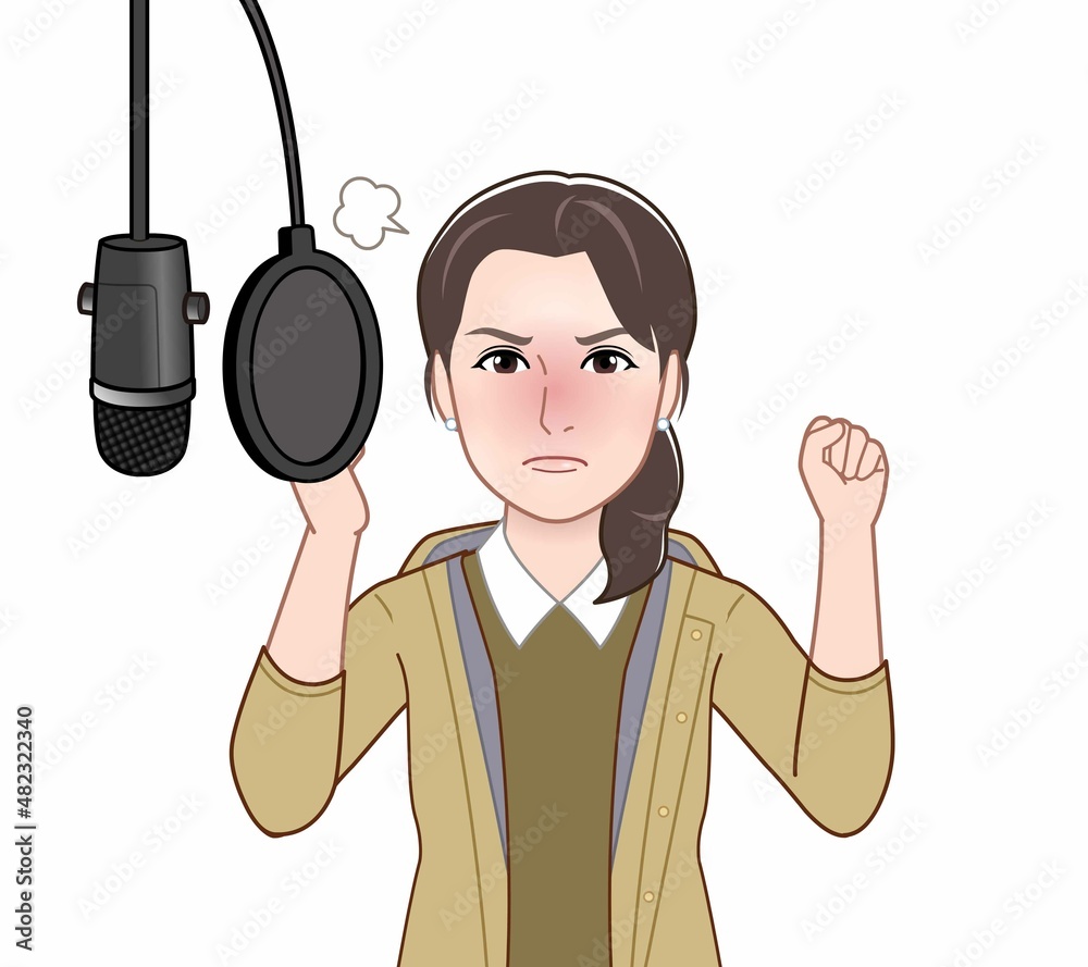 ナレーションを撮る女性 ナレーションを撮る女性