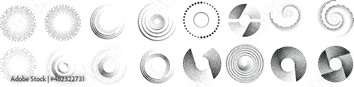 Roughen edges radial halftone dots in Circle Form . fireworks Explosion background . Vector Illustration . Sun
round Logo . Circular Design element . Abstract Geometric half tones . Sunburst 