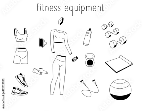 fitness equipment  vector illustration