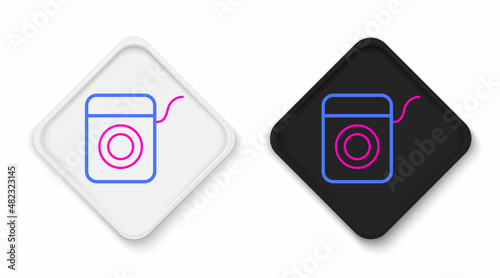 Line Dental floss icon isolated on white background. Colorful outline concept. Vector