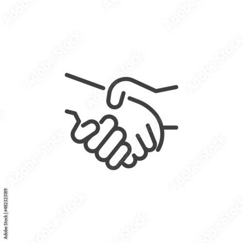 Shaking hands line icon