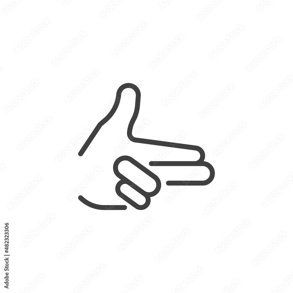 Fototapeta premium Bang bang gesture line icon