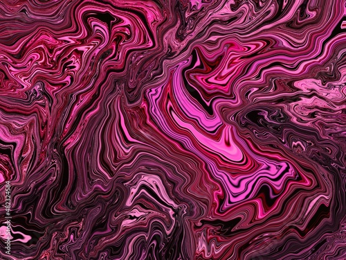 Bright purple-black abstract background with a marbled pattern.