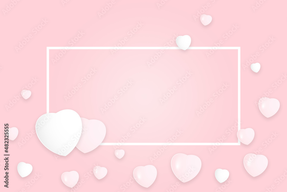 Valentines Day holiday banner with hearts and text Valentines Day holiday banner with hearts and text