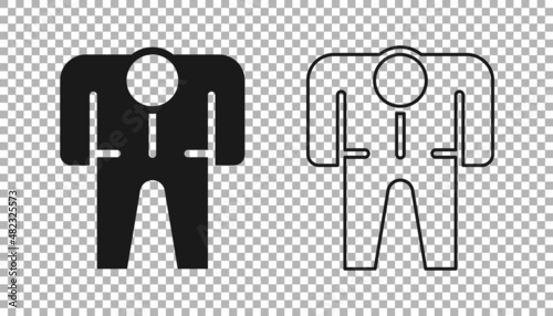 Black Beekeeper costume icon isolated on transparent background. Special protective uniform. Vector