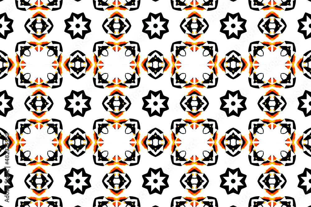 Abstract pattern on a colored background. Background with elements of geometric shapes. Geometric ornament. A kaleidoscope consisting of mandalas. Abstract wallpaper. Abstract pattern on a colored background. Background with elements of geometric shapes. Geometric ornament. A kaleidoscope consisting of mandalas. Abstract wallpaper.