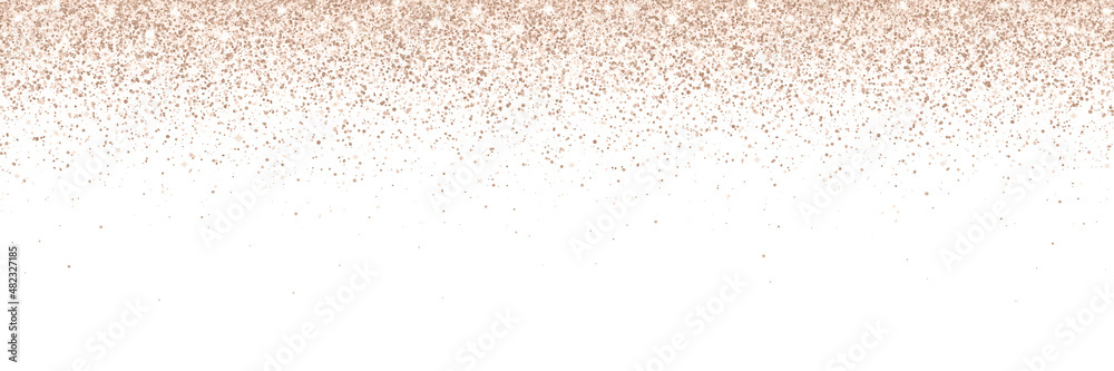 Wide bronze glitter particles on white background. Vector Wide bronze glitter particles on white background. Vector